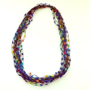 🌈 Rainbow crochet style necklace
